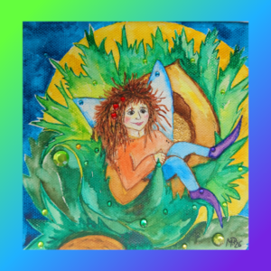 Haselnussfee_600 x 426 Haselnussfee - Aquarell aus der Naturwesen-Serie